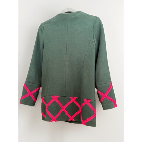 Anthropologie Elevenses Size 2P Womens Cotton Blend Tamarisk Pink Lattice - Picture 2 of 8